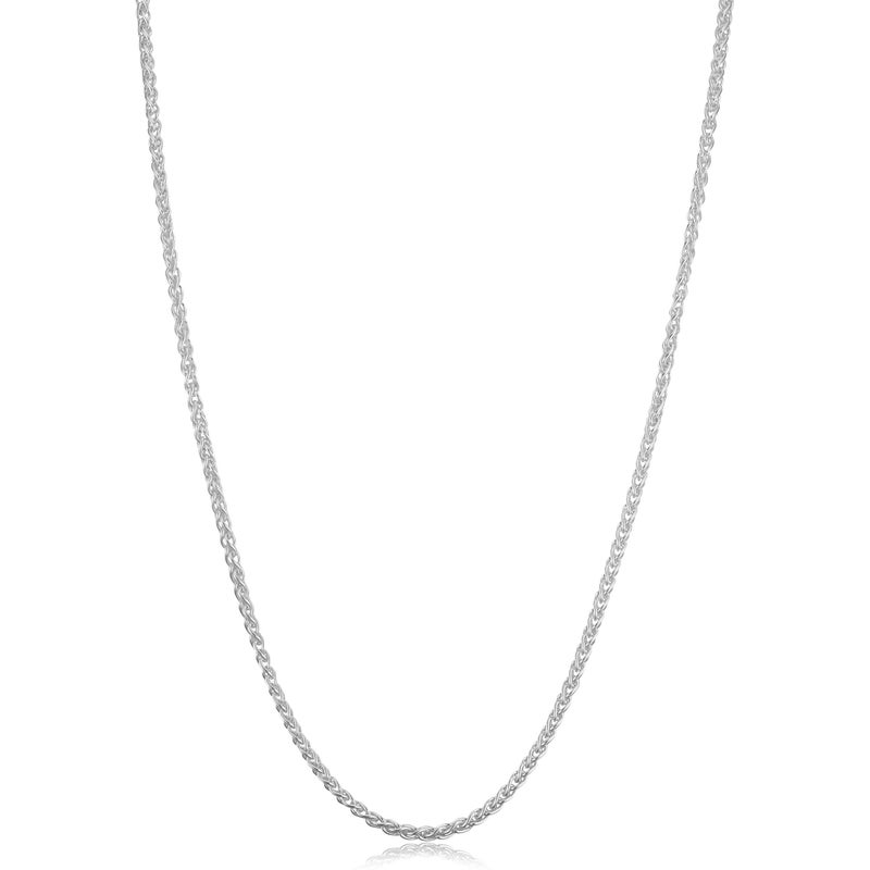Kooljewelry Sterling Silver Round Wheat Chain Necklace (2 mm, 30 inch) - Image 1